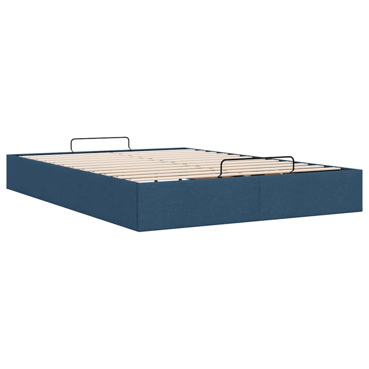 Lit Coffre/Sommier de rangement Bleu en tissu