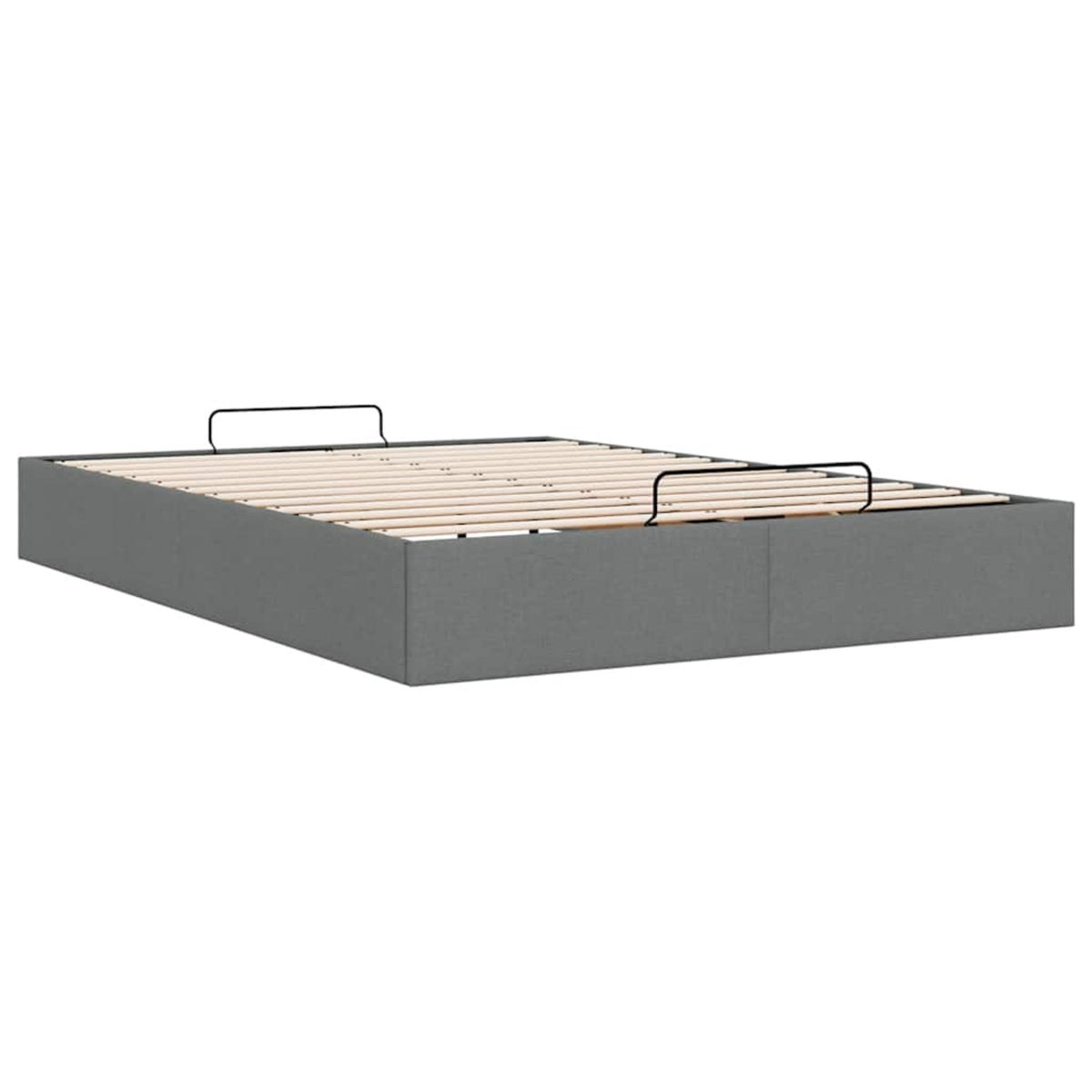 Lit Coffre/Sommier de rangement Gris clair en tissu
