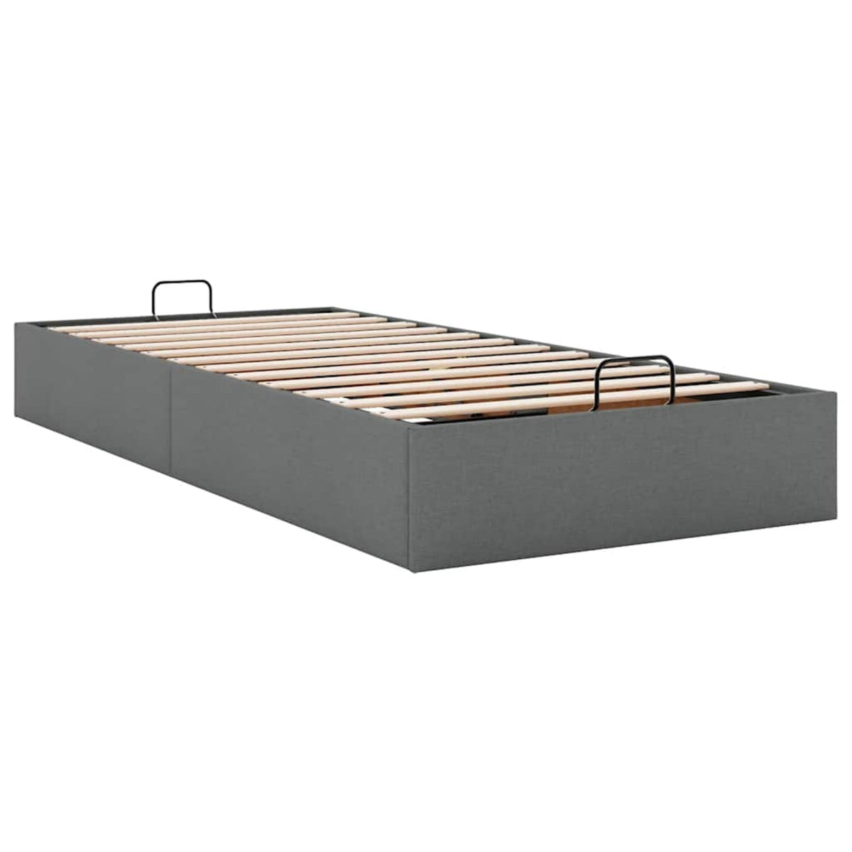 Lit Coffre/Sommier de rangement gris foncé en tissu 90x190cm 90x200cm