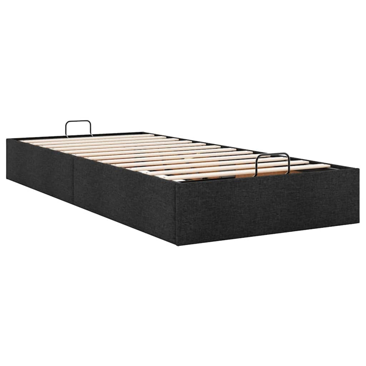 Lit Coffre/Sommier de rangement noir en tissu 90x190cm 90x200cm