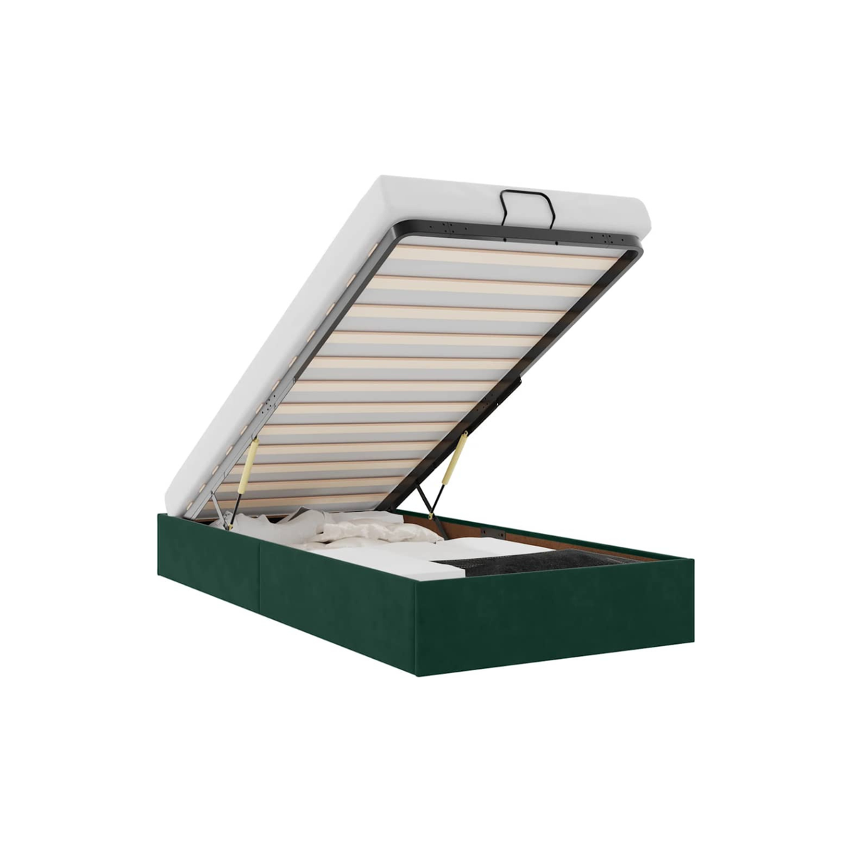 Lit Coffre/Sommier de rangement 90x190 cm velours